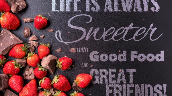 Free life is always sweeter with good food hd inspirational wallpaper download