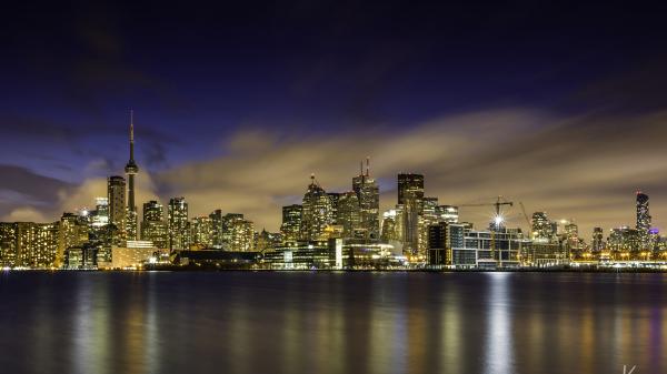 Free light buildings during nighttime in toronto 4k hd travel wallpaper download