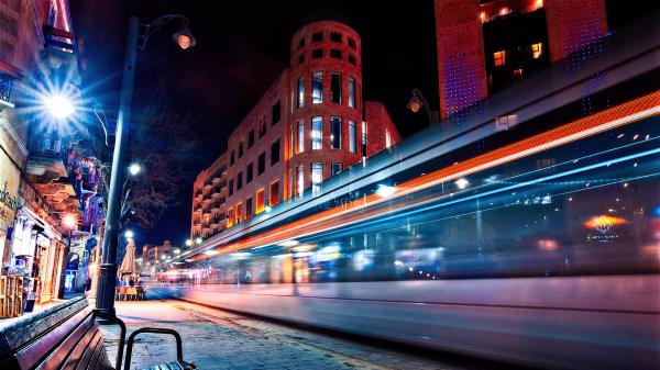 Free light rail jerusalem city night road hd travel wallpaper download