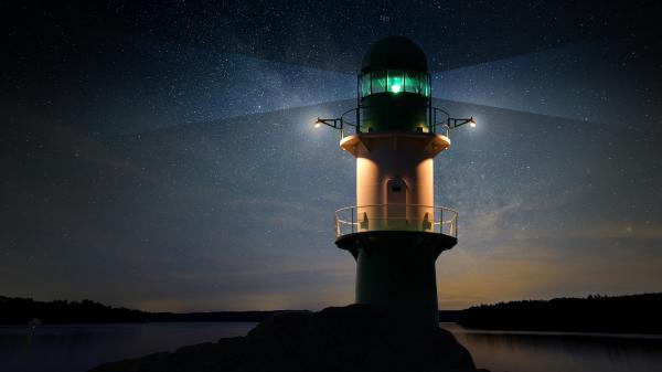 Free lighthouse at night wallpaper download