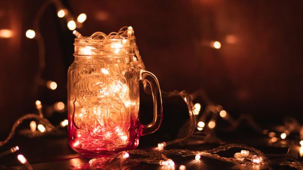 Free lights in glass jar 4k wallpaper download