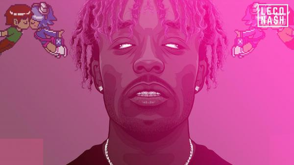 Free lil uzi vert in pink background with slight opening eyes hd music wallpaper download