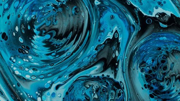 Free liquie fluid art stains distortion blue paint 4k hd abstract wallpaper download