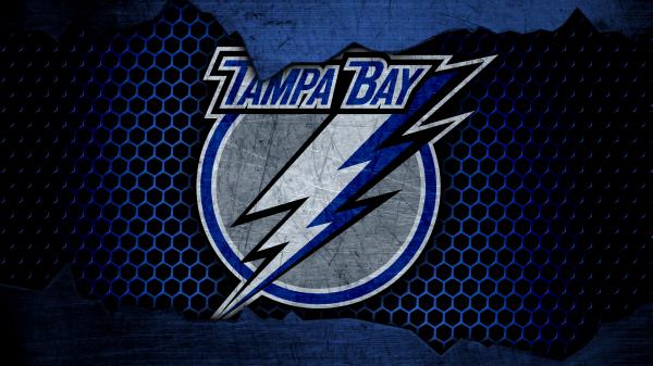 Free logo nhl tampa bay lightning in blue heptagon background basketball 4k hd sports wallpaper download