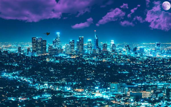 Free los angles night cityscape 4k wallpaper download