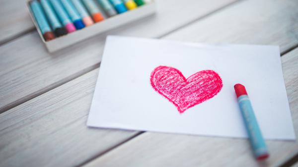 Free love heart sketch wallpaper download