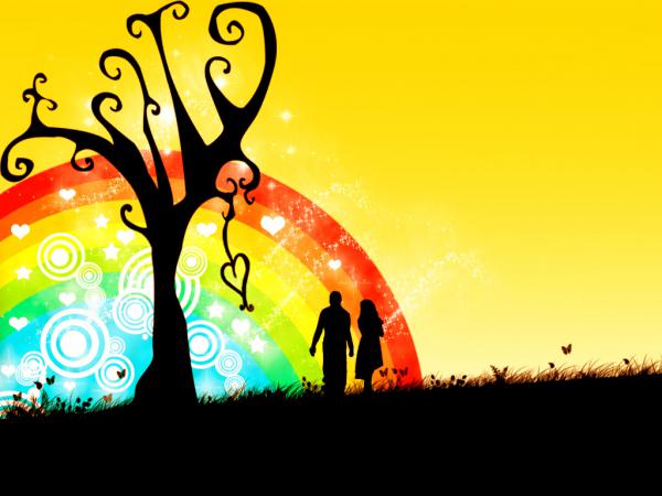 Free love rainbow wallpaper download