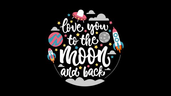 Free love you to the moon and back hd inspirational wallpaper download