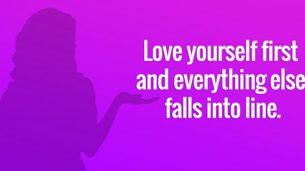 Free love yourself first and everything else falls into line 4k hd inspirational wallpaper download