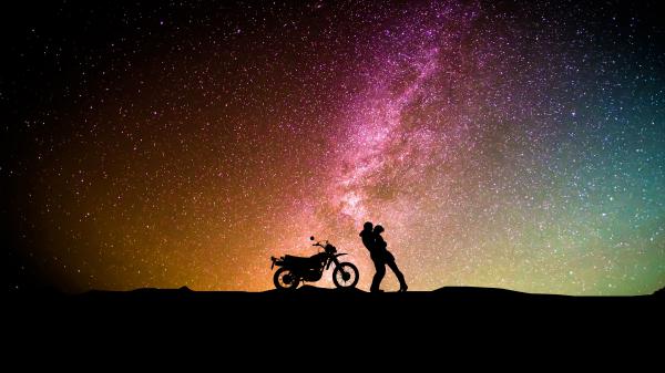 Free lovers paradise milky way 5k wallpaper download