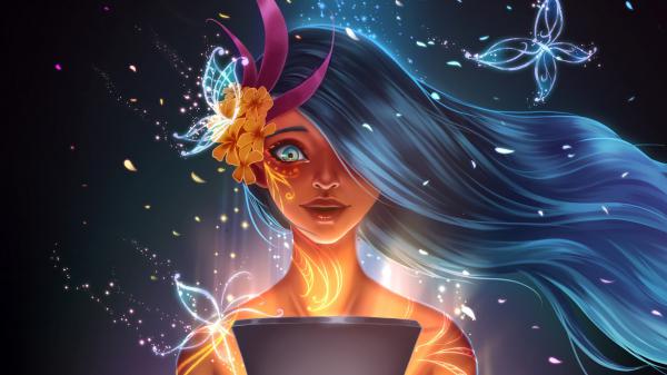 Free magic girl 4k wallpaper download