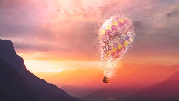 Free magical hot air balloon evening 4k wallpaper download