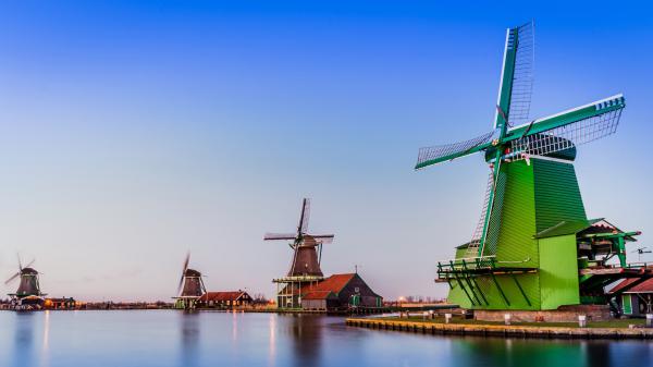 Free man made colorful windmill houses netherlands hd travel wallpaper download