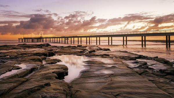 Free man made pier clouds 4k hd travel wallpaper download