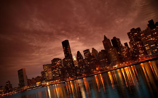 Free manhattan nyc reflections wallpaper download