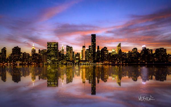 Free manhattan sunset wallpaper download