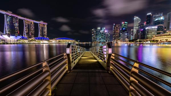 Free marina bay at night singapore 4k 8k wallpaper download