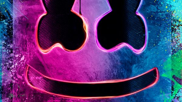 Free marshmello dj dark pink blue led mask hd marshmello wallpaper download