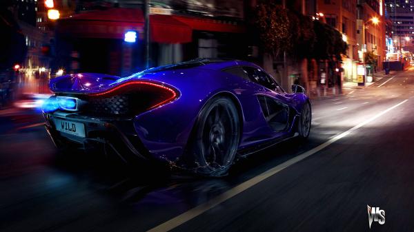 Free mclaren p1 in blue wallpaper download