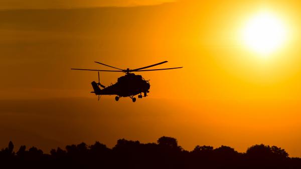 Free mil mi 2 attack helicopter silhouette 4k wallpaper download