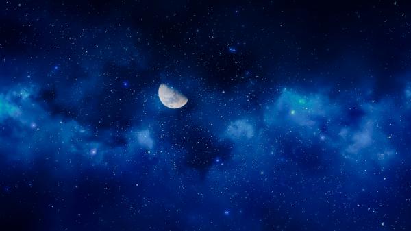 Free moon starry sky 4k wallpaper download