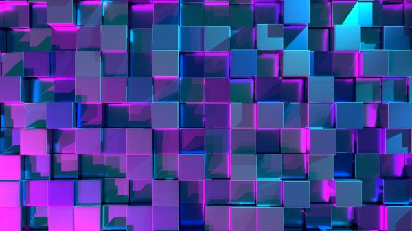 Free neon cubes 4k wallpaper download