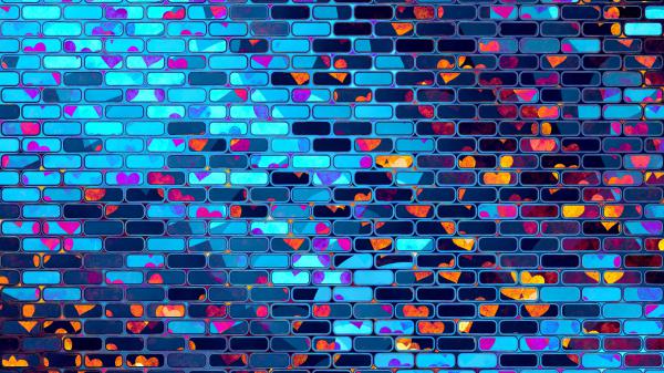 Free neon hearts wallpaper download