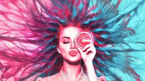 Free neon lemon girl dream wallpaper download