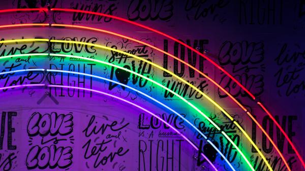 Free neon rainbow 4k wallpaper download