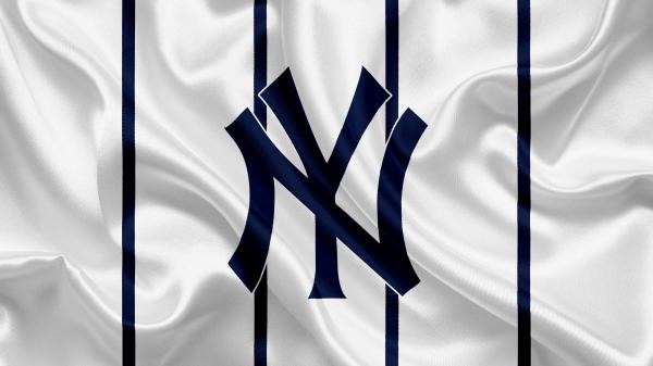 Free new york baseball log with white background and blue lines 4k hd yankees wallpaper download
