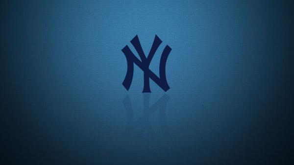 Free new york baseball logo with dark blue color in light blue background hd yankees wallpaper download
