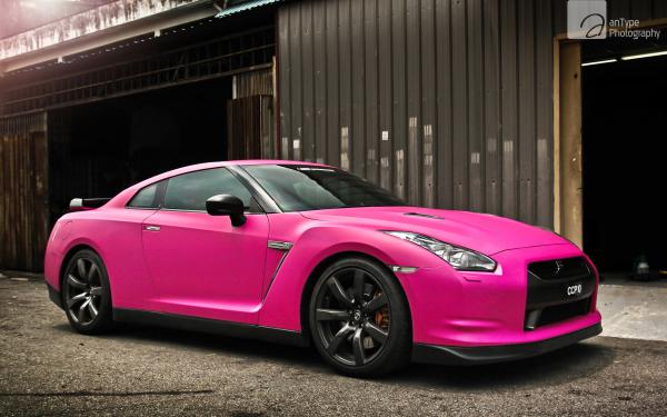 Free nissan gtr in matte pink wallpaper download