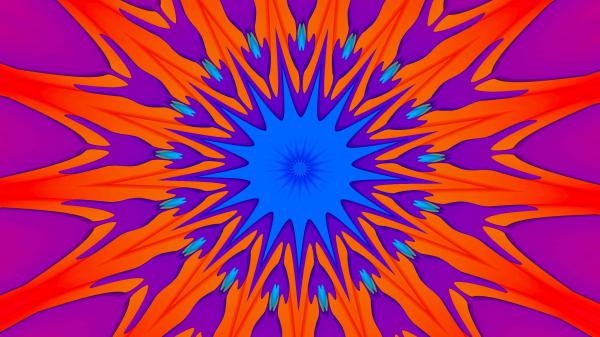 Free orange blue purple artistic colors digital art kaleidoscope hd abstract wallpaper download