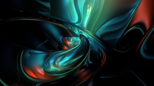 Free orange green and blue fractal hd abstract wallpaper download