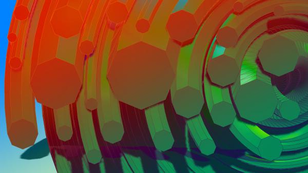 Free orange green colors octagon hd abstract wallpaper download