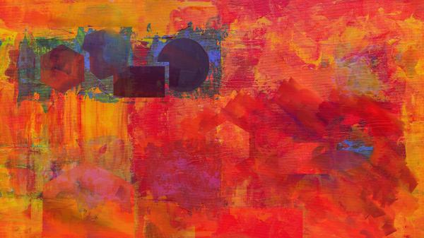 Free orange red yellow figures paint canvas 4k hd abstract wallpaper download