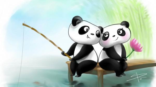 Free panda painting hd panda wallpaper download