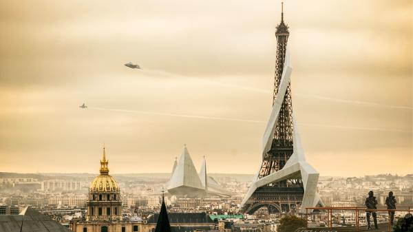 Free paris eiffel tower with blur background 4k 5k hd travel wallpaper download