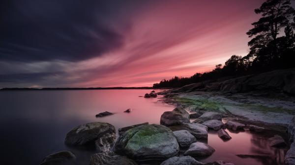 Free photography lake under coloured sky during sunset 4k hd wallpaper download