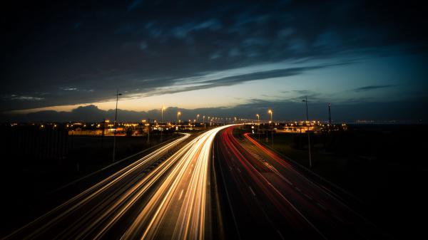 Free photography lighting road during night time 4k hd wallpaper download