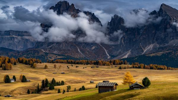 Free photography mountains under white sky in landscape field 4k hd wallpaper download