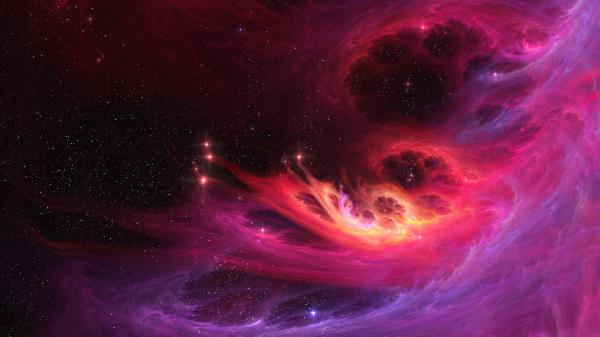 Free pink fire space stars hd abstract wallpaper download