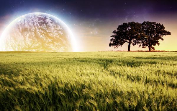 Free planet farm trees landscape wallpaper download