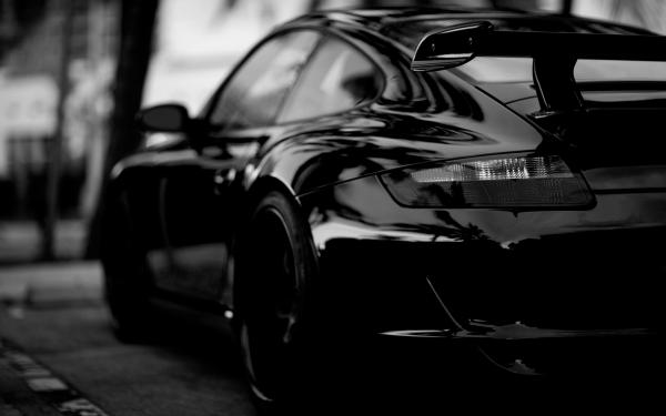 Free porsche in black wallpaper download