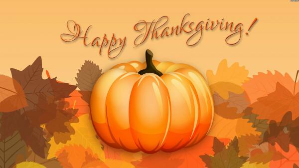 Free pumpkin with leaves hd thanksgiving wallpaper download