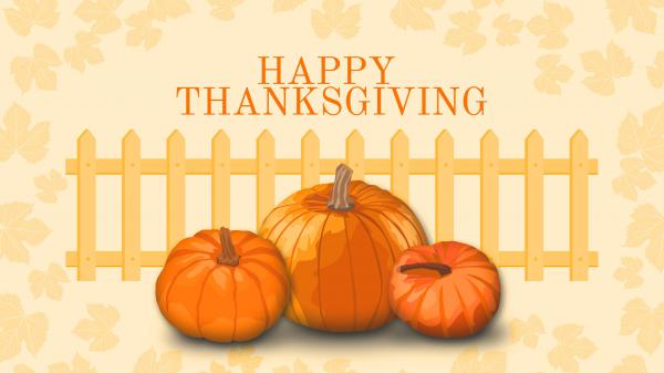 Free pumpkins in fence background hd thanksgiving wallpaper download