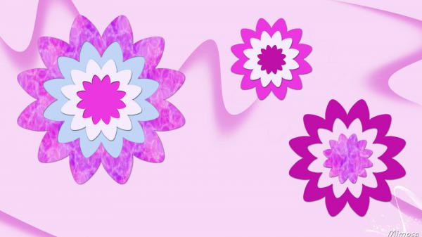 Free purple blue white pink flowers hd abstract wallpaper download