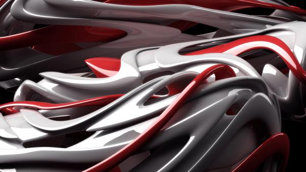 Free red and white fractal hd abstract wallpaper download