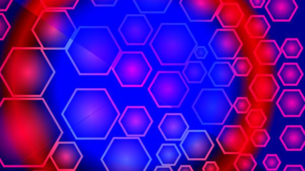 Free red blue hexagon 4k hd abstract wallpaper download