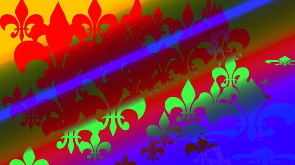 Free red green colors fleur de lis 4k hd abstract wallpaper download